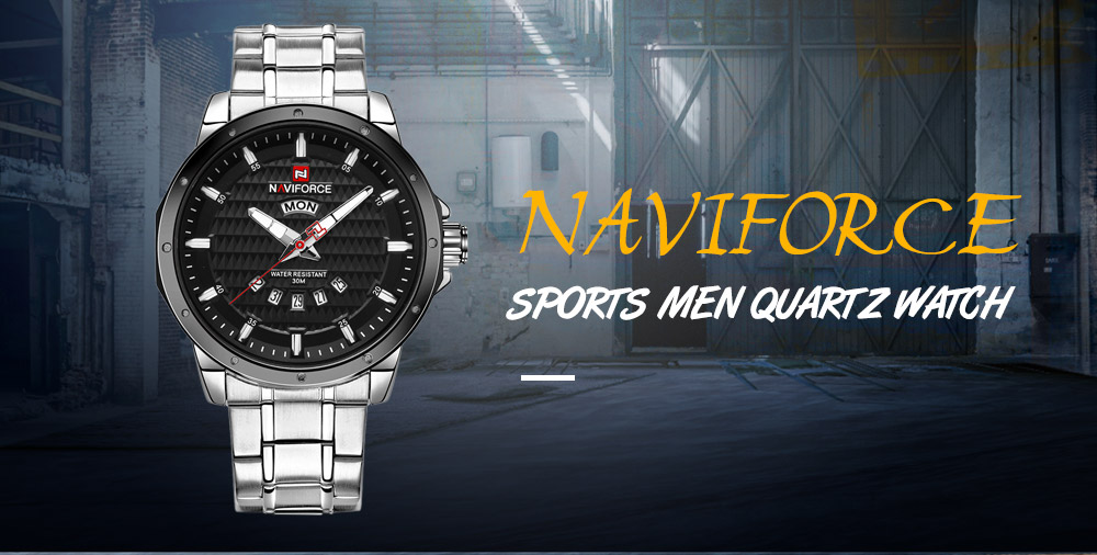 NAVIFORCE Mens Luxury Brand Quartz Date Week Clock Waterproof Sports Watch