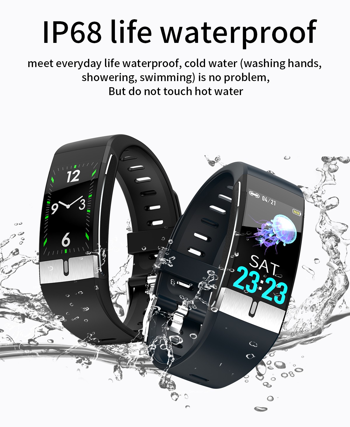 E66 Temperature Measure Smart Watch IP68 life waterproof