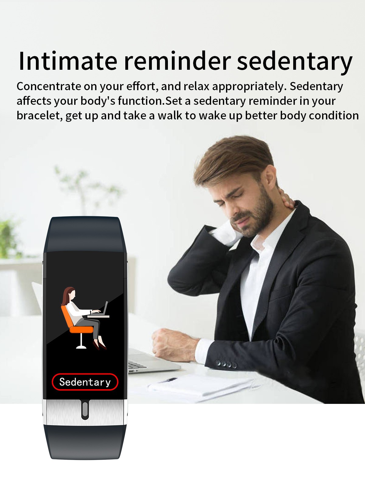 E66 Temperature Measure Smart Watch Intimate reminder sedentary