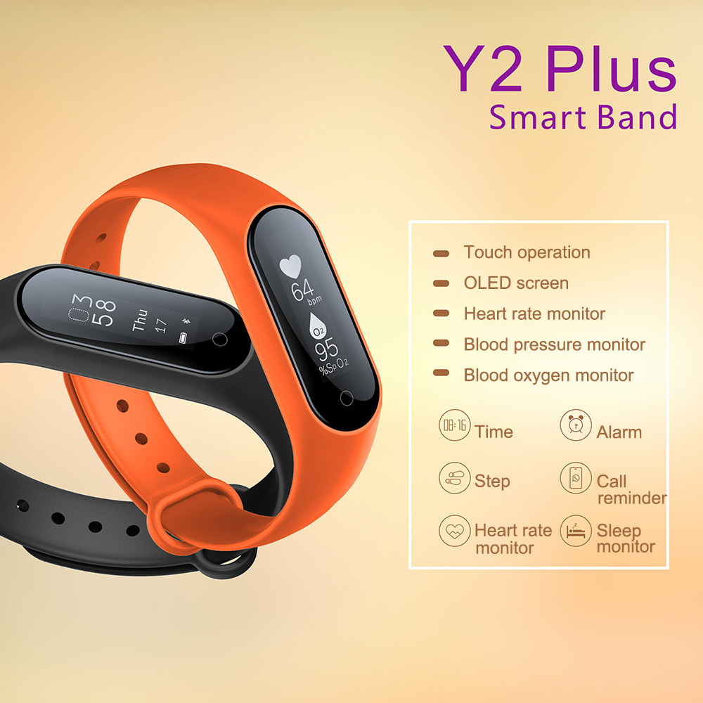 Y2 Plus Smart Wristband Heart Rate Blood Pressure Oxygen